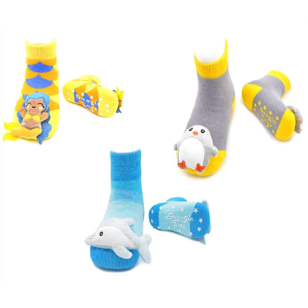 NEW LIVENTI INC. kids boogie toe rattle socks - set of 3 in multi color